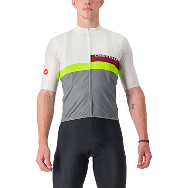 CASTELLI A BLOCCO Short-Sleeved Jersey Ivory/Burgundy/Yellow 2023 0